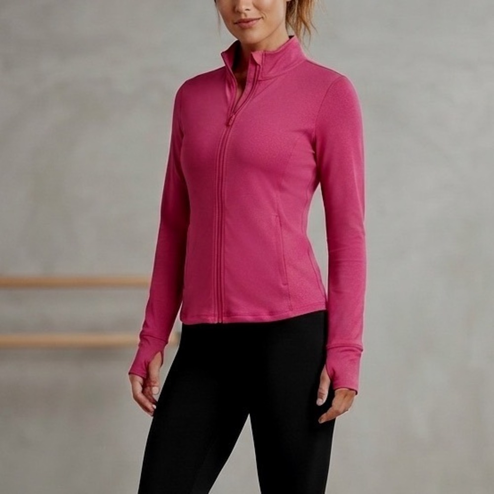 Yogalicious Lux Mellie Jacket Womens Large Pink Full Zip Track Jacket